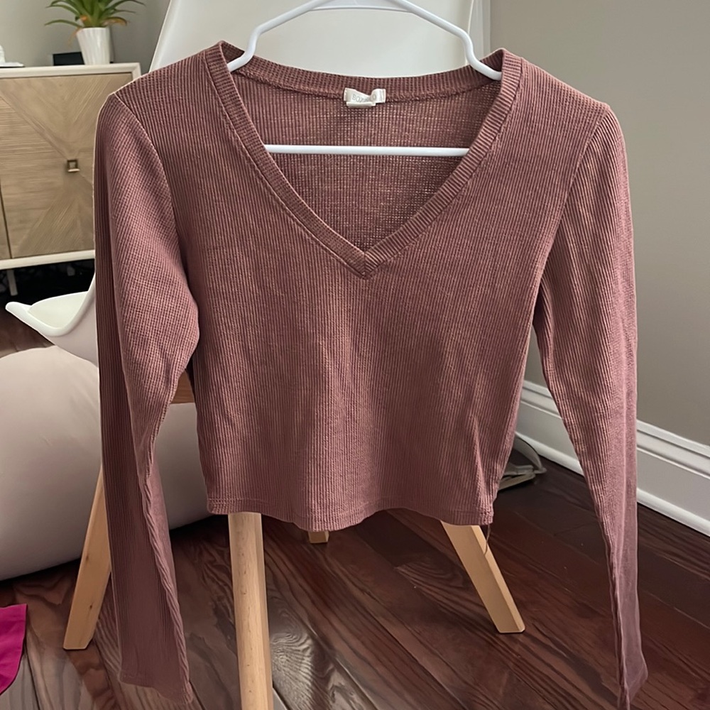 crop brown long sleeve